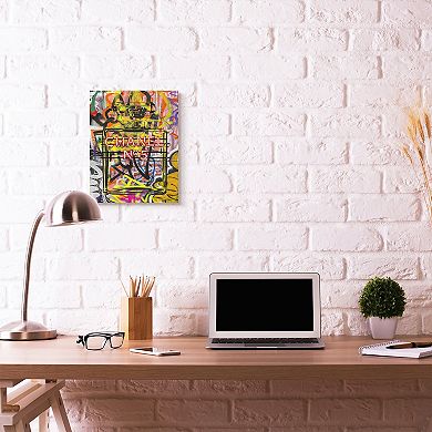 Stupell Home Decor Graffiti Neon Lights Canvas Wall Art