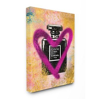 Stupell Home Decor Perfume Pink Gold Paint Canvas Wall Art