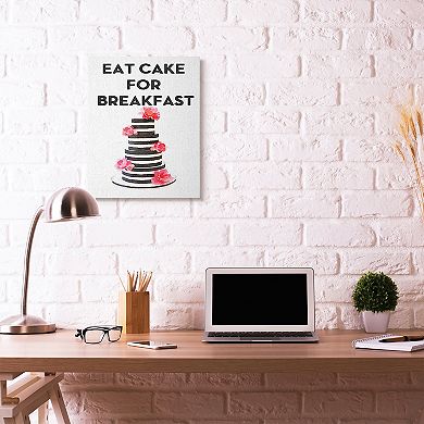 Stupell Home Decor Eat Cake For Breakfast Canvas Wall Art