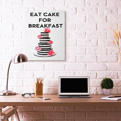 Stupell Home Decor Eat Cake For Breakfast Canvas Wall Art