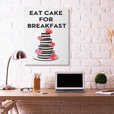 Stupell Home Decor Eat Cake For Breakfast Canvas Wall Art