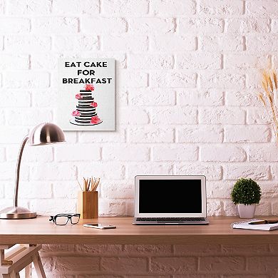Stupell Home Decor Eat Cake For Breakfast Canvas Wall Art