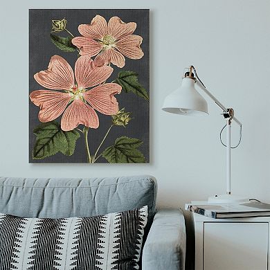 Stupell Home Decor Botanical Drawing Pink Flower Canvas Wall Art