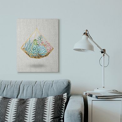 Stupell Home Decor Succulent Basket Canvas Wall Art