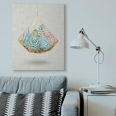 Stupell Home Decor Succulent Basket Canvas Wall Art