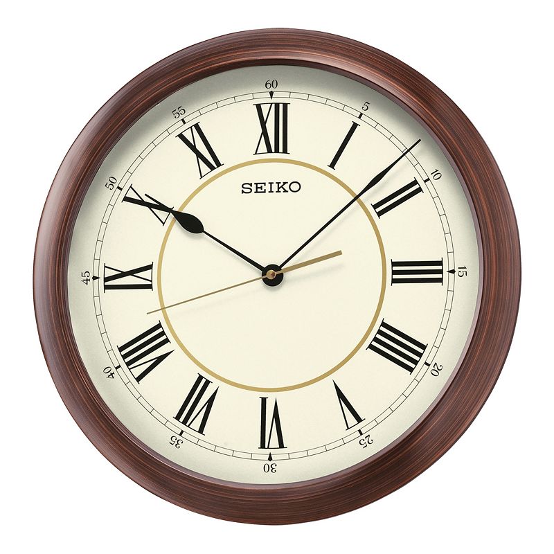 Seiko Roman Round Wall Clock, White