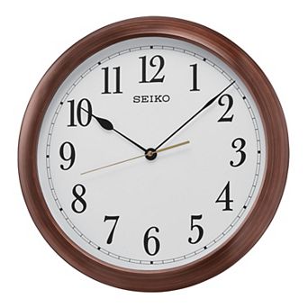 Seiko 16" Numbered Wooden Finish Wall Clock