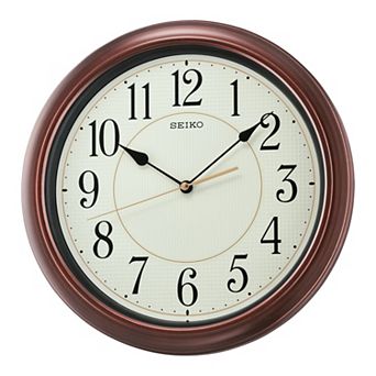 Seiko 13" Numbered Wooden Finish Wall Clock