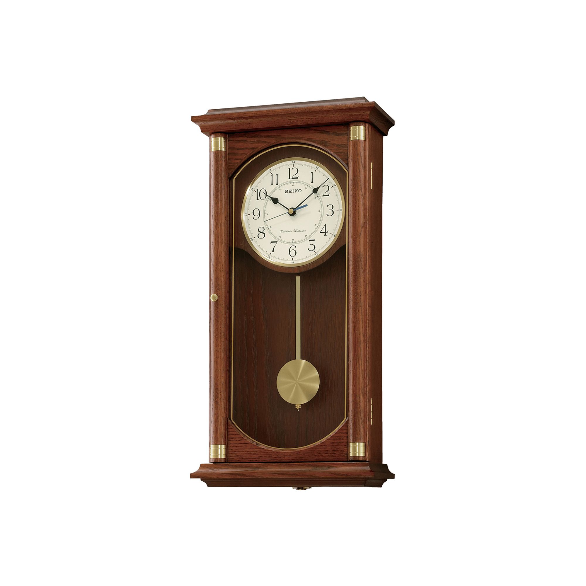 Seiko Rectangular Wall Clock, Brown