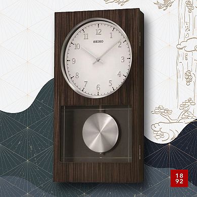 Seiko Modern Dark Wooden Wall Clock