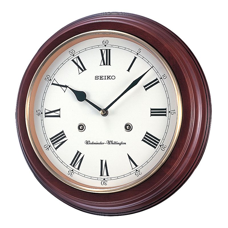 Seiko Round Wall Clock, Brown