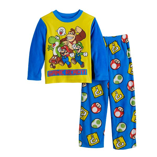 Boys 4-10 Nintendo Mario Game 2-Piece Pajama Set
