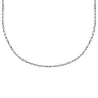 PRIMROSE Sterling Silver Diamond Cut Rope Chain