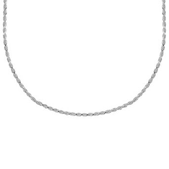 PRIMROSE Sterling Silver Diamond Cut Rope Chain