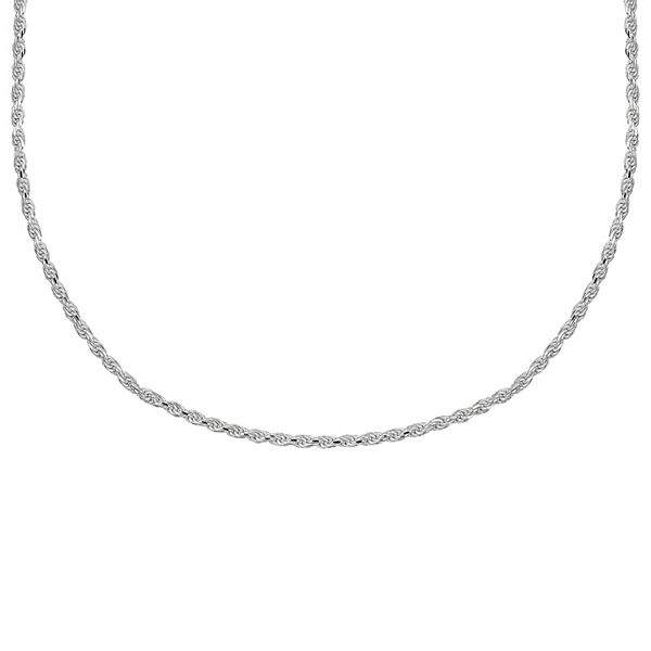 Real 925 Sterling Silver Diamond Cut Sparkle Ice Rope Chain