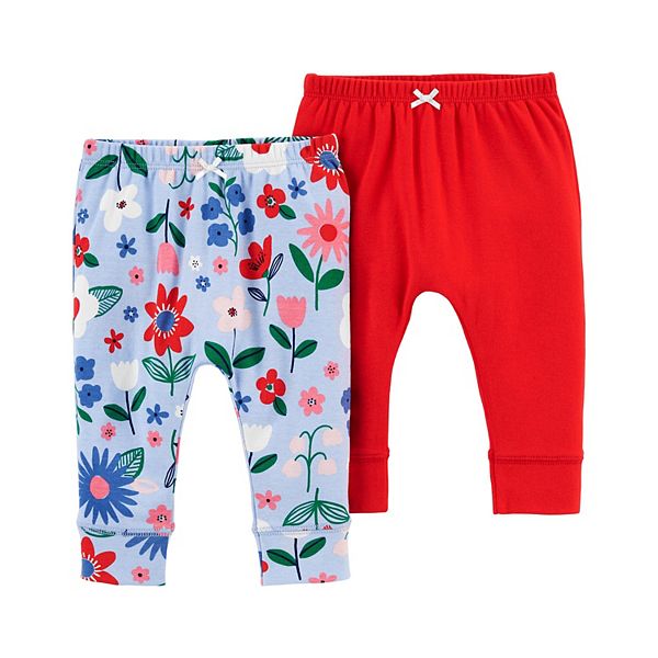 Baby Girl Carter's 2pack Floral & Solid Pants