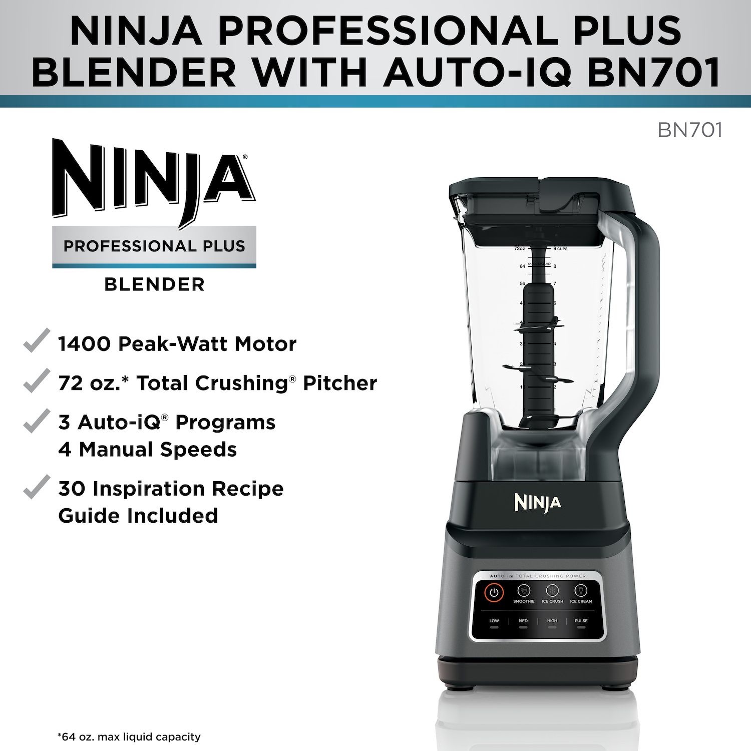 Ninja Professional Plus Blender With Auto IQ   4359529 ALT2