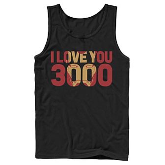 Men's Marvel Avengers Endgame Iron Man I Love You 3000 Text Fill Tank Top