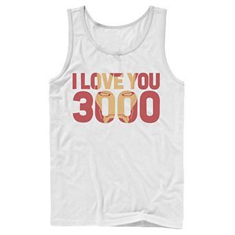 Men's Marvel Avengers Endgame Iron Man I Love You 3000 Text Fill Tank Top