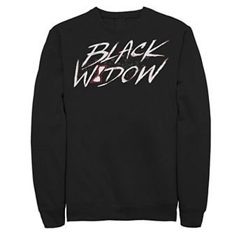 Men's Marvel Black Widow Paint Splatter Text Sweatshirt