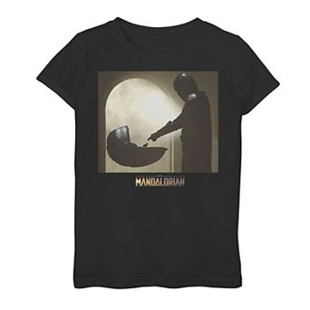 Girls 7-16 Star Wars The Mandalorian The Child aka Baby Yoda Scene Logo Graphic Tee