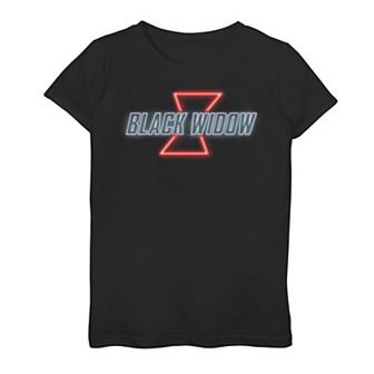 Girls 7-16 Marvel Black Widow Neon Logo Graphic Tee