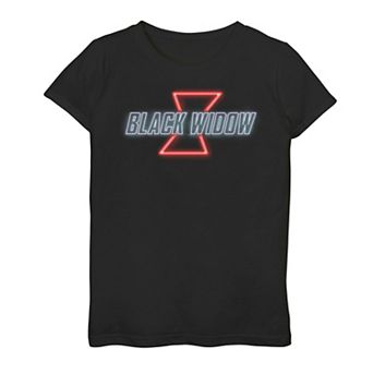 Girls 7-16 Marvel Black Widow Neon Logo Graphic Tee