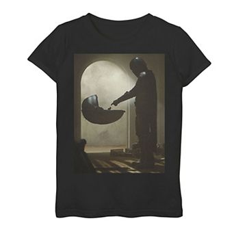 Girls 7-16 Star Wars The Mandalorian The Child aka Baby Yoda First Meeting Poster Graphic Tee