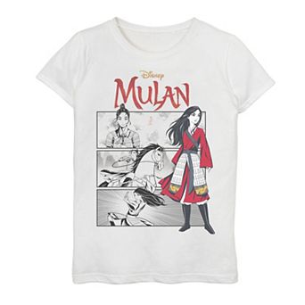 Disney's Mulan Girls 7-16 Live Action Comic Panels Graphic Tee