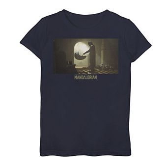 Girls 7-16 Star Wars The Mandalorian The Child aka Baby Yoda First Meeting Panel Graphic Tee