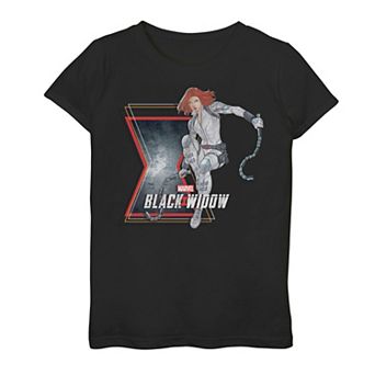 Girls 7-16 Marvel Black Widow Action Shot Logo Graphic Tee