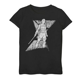 Girls 7-16 Marvel Black Widow Yelena Distressed Logo Graphic Tee