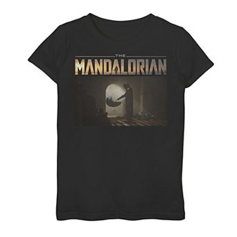Girls 7-16 Star Wars The Mandalorian The Child aka Baby Yoda First Meeting Portrait Graphic Tee