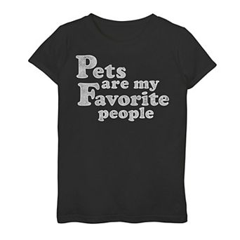 Girls 7-16 Pets Are My Favorite People Simple Distressed Graphic Tee