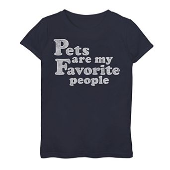 Girls 7-16 Pets Are My Favorite People Simple Distressed Graphic Tee