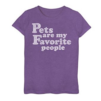 Girls 7-16 Pets Are My Favorite People Simple Distressed Graphic Tee