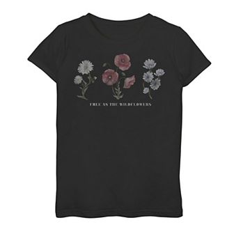 Girls 7-16 Free As The Wildflowers Red White And Blue Graphic Tee
