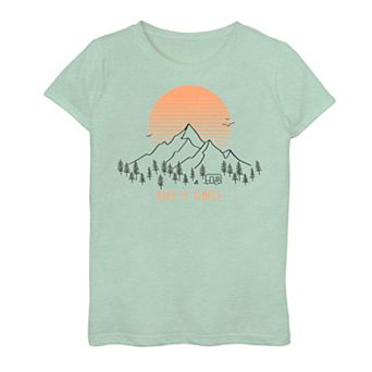 Girls 7-16 Keep It Simple Snowy Mountain Sunset Sketch Tee