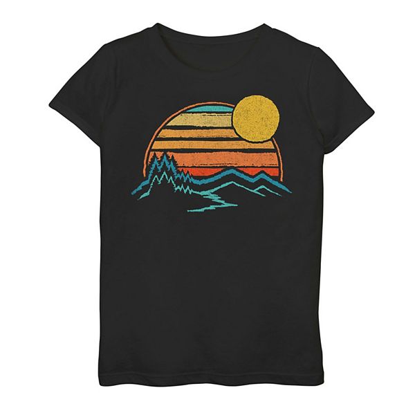 Girls 7-16 Outdoor Sunset Mountains Color Fade Tee