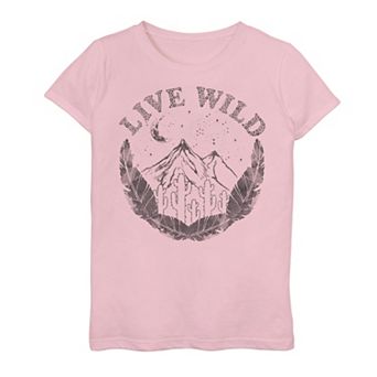 Girls 7-16 Live Wild Desert Mountain Scene Tee