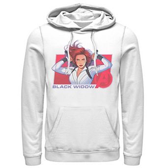 Men's Marvel Black Widow Animated Avengers Logo Hoodie