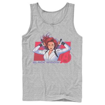 Men's Marvel Black Widow Animated Avengers Logo Tank Top
