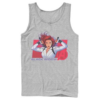 Men's Marvel Black Widow Animated Avengers Logo Tank Top