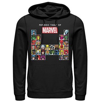Men's Marvel Periodic Table Of Heroes & Villains Retro Hoodie