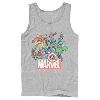 Men's Marvel Avengers Team Retro Comic Vintage Tank Top