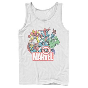 Men's Marvel Avengers Team Retro Comic Vintage Tank Top