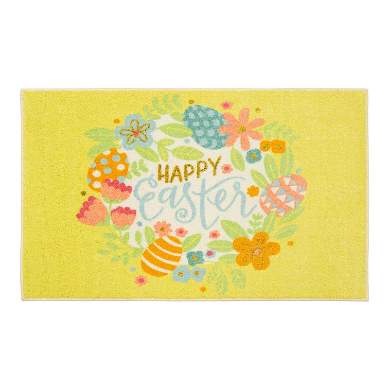 Mohawk Home Prismatic Easter Wreath Accent Rug, Yellow, 2X3 Ft