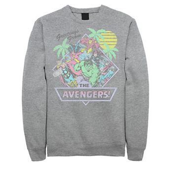 Men's Marvel Avengers Group Shot Greetings Post Card Sweatshirt