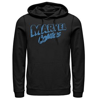 Men's Marvel Comic Retro Blue Logo Hoodie