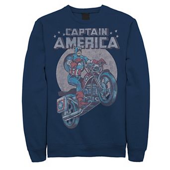 Men's Marvel Avengers Captain America Motorcycle Portrait Sweatshirt